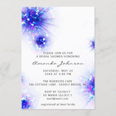Bridal Shower Sweet 16th Abstract Pink Blue Invitations