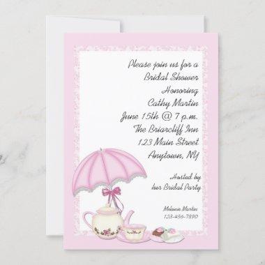 Bridal Shower Tea Pink Invitations
