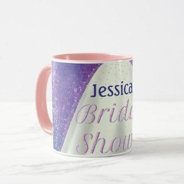 Bridal Shower Wedding Gown Purple & Rose Gold Glam Mug