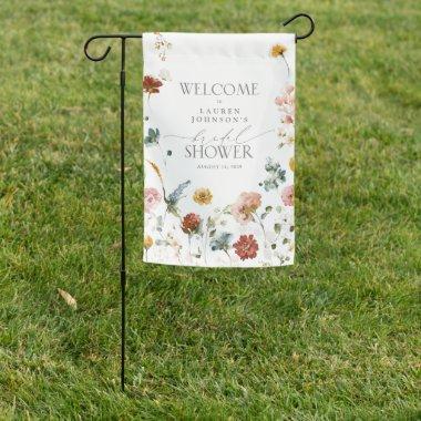 Bridal Shower Welcome Garden Flowers Script Garden Flag