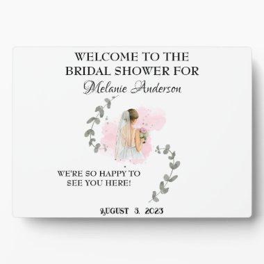 Bridal Shower WELCOME with editable text and image Plaque