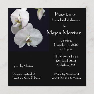 Bridal Shower White Orchid Invitations