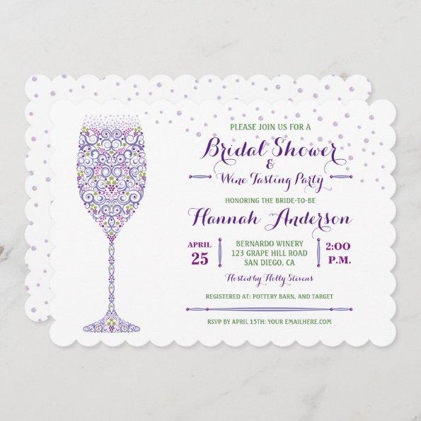 Bridal Shower Wine Tasting Party Invitations