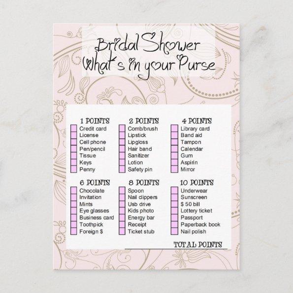 Bridal to shower game What is in your purse? Invitation PostInvitations