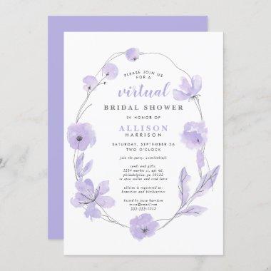 Bridal Virtual Shower | Lavender Floral Watercolor Invitations