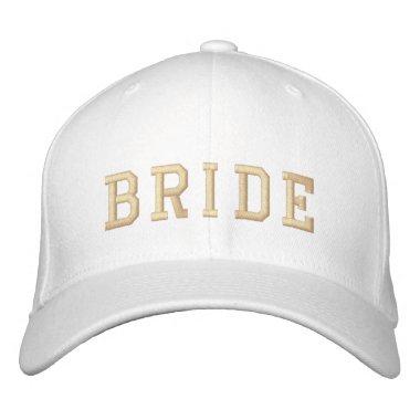 Bride | Champagne Gold Bachelorette Modern Embroidered Baseball Cap