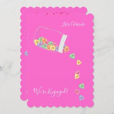 BRIDE & CO Candy Hearts Engagement Party Shower Invitations