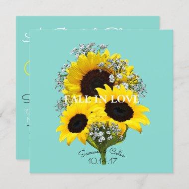 BRIDE & CO Sunflower Fall In Love Bridal Shower Invitations
