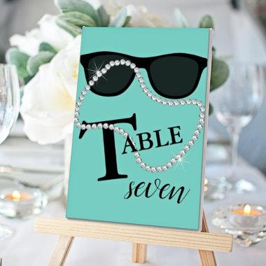 BRIDE Glam Celebrate Diamond Shower Tiara Party Table Number