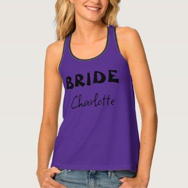 Bride Halloween Party Purple And Black Name Tank Top