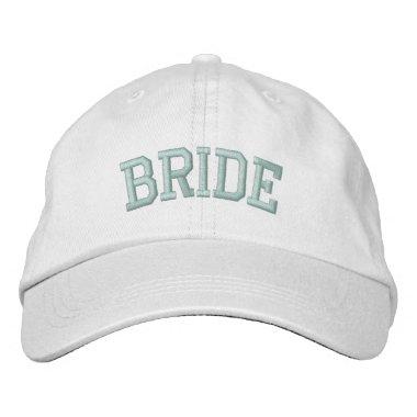 Bride Hat Moss Green Embroidery Bachelorette Hat