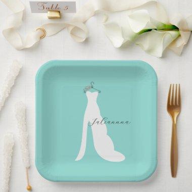 BRIDE Here Comes The Bride Party Personalized Paper Plates