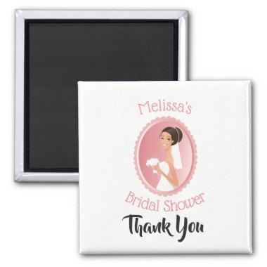 Bride in a Veil with Bouquet Bridal Shower Thanks Magnet