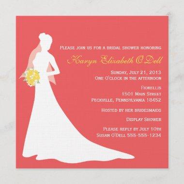 Bride Silhouette Bridal Shower Invitations