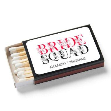 Bride Squad | Pink Bachelorette Party Bridesmaid Matchboxes