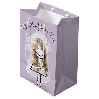 Bride Stick Girl In Lace Dress and Sneakers Medium Gift Bag