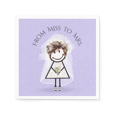Bride Stick Girl with Sneakers on Dots Napkins