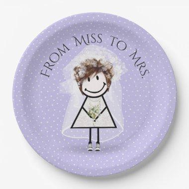 Bride Stick Girl with Sneakers on Dots  Paper Plates