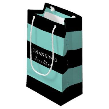 BRIDE Teal Blue And Black Shower Party Small Gift Bag