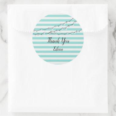 Bride Teal Blue Bridal Brunch Shower Twinkle Party Classic Round Sticker