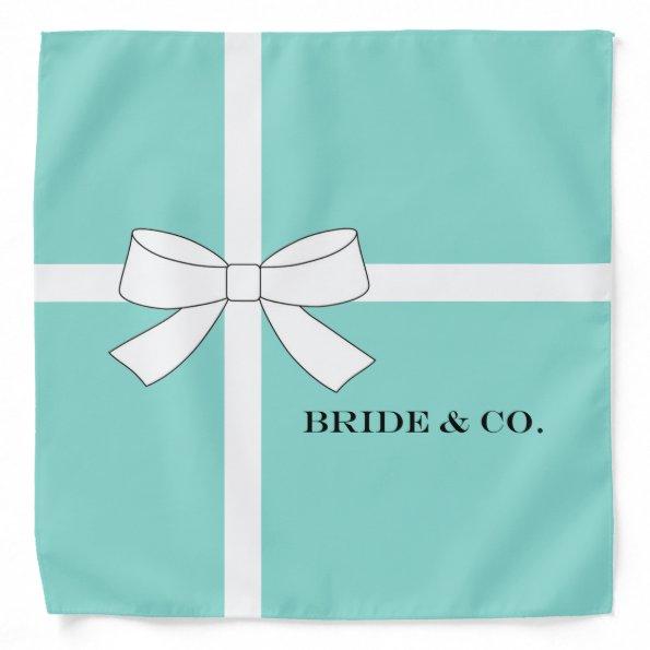 BRIDE Teal Blue Tiara Personalized Party Shower Bandana