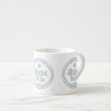 Bride To Be With Veil, Fancy Pink - Teal Vintage Espresso Cup