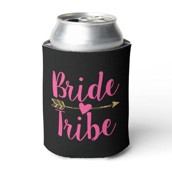 Bride Tribe | Black & Hot Pink Can Cooler