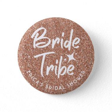 Bride tribe bridal shower rose gold pin