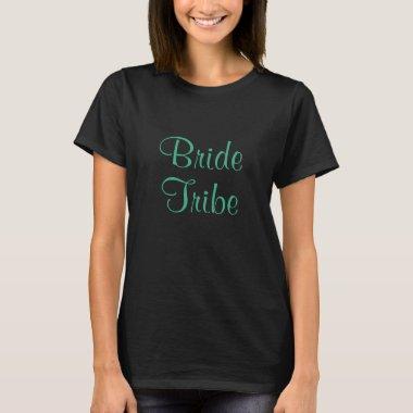 Bride Tribe Mint Green Black Cute Wedding Team T-Shirt