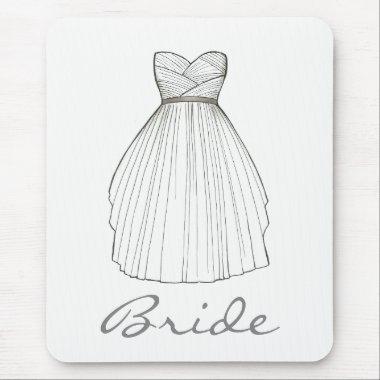 BRIDE White Bridal Gown Wedding Princess Dress Mouse Pad
