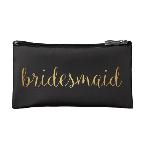 bridesmaid golden Makeup Bag