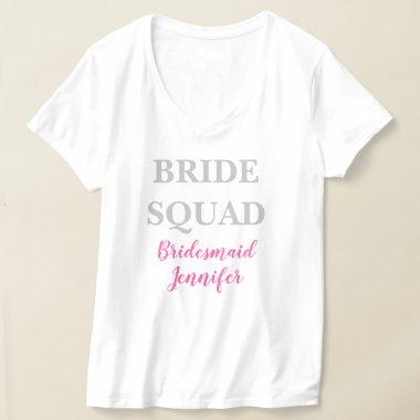 Bridesmaid Pink Custom Name Wedding Bachelorette T-Shirt