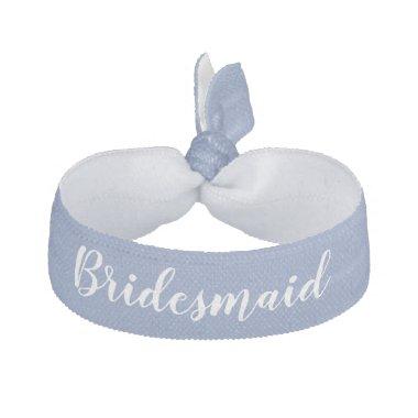 Bridesmaid Something Blue White Wedding Party Elastic Hair Tie
