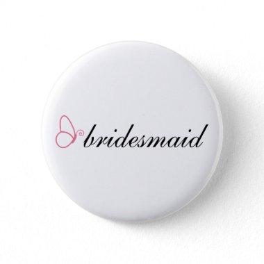 Bridesmaid Stylish Butterfly Wedding Gift Pinback Button