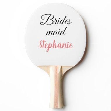 Bridesmaid Wedding Gift Custom Name Party Favor Ping Pong Paddle