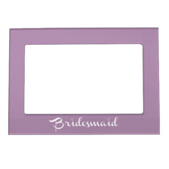 Bridesmaid White On Lilac Magnetic Frame