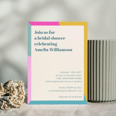 Bright Fun Colorful Geometric Unique Bridal Shower Invitations