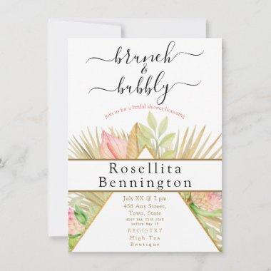 Brunch and Bubbly Boho Floral Bridal Shower Invitations