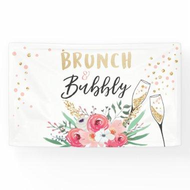 Brunch and bubbly Bridal shower banner Champagne