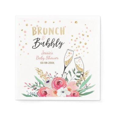 Brunch and Bubbly Bridal shower Paper Napkins Pink