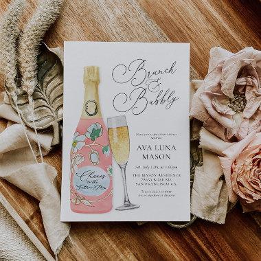 Brunch and Bubbly Champagne Bridal Shower Invitati Invitations