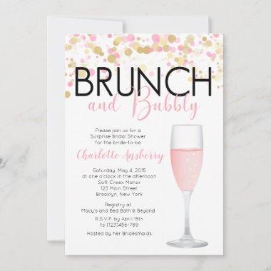 Brunch and Bubbly Floral Bridal Shower Invitations