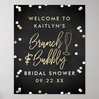 Brunch & Bubbly Confetti Bridal Shower Welcome Poster