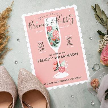 Brunch & Bubbly Floral Bridal Shower Invitations