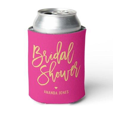 Brushed Bridal Shower Editable Color Can Cooler