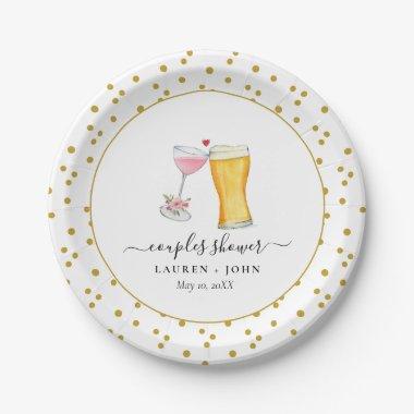 Bubbles and Brew Couples shower Paper Plates