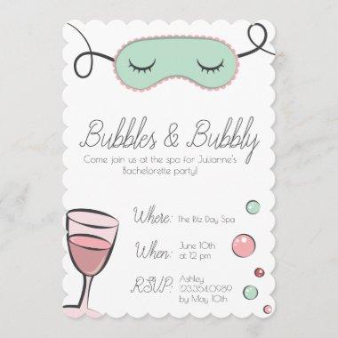 Bubbles & Bubbly Bachelorette Party Invitations