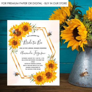 Budget Bee Bridal shower sunflowers Invitations