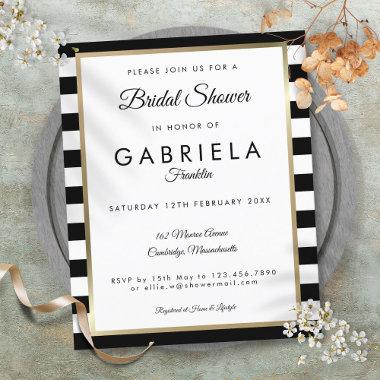 Budget Black Stripe Bridal Shower Invitations