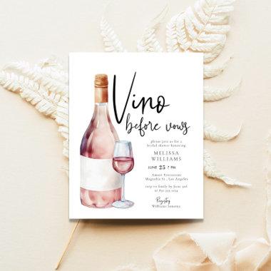 Budget Blush Pink Vino Before Vows Bridal Shower Flyer